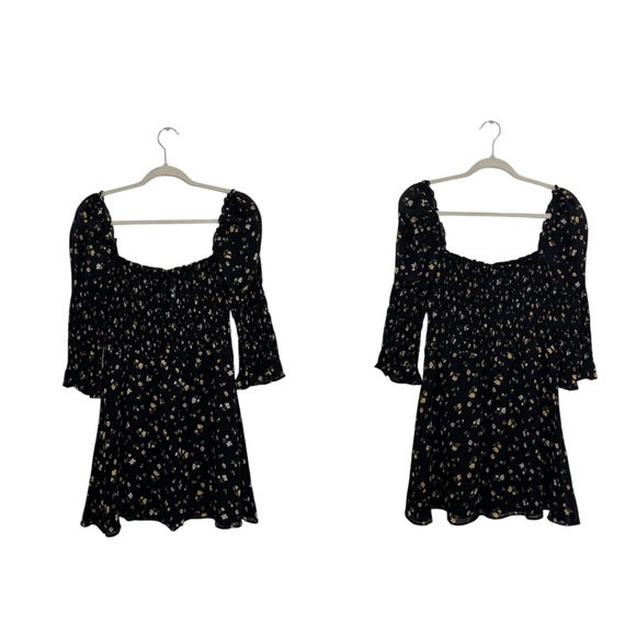NEW Reformation LouLou Black Floral Mini Dress - Picture 6 of 6